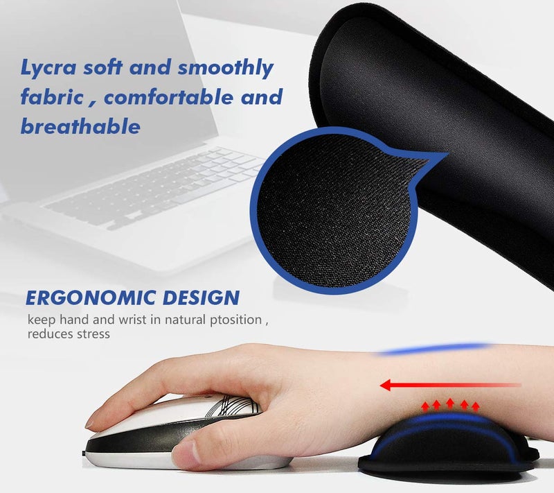 TONOS Keyboard Wrist Rest - 17" Wrist Rest for Computer Keyboard with Memory Foam, Ergonomic Design Wrist Rest Set for Easy Typing, Wrist Pain Relief, Anti-Skid Wrist Rest for Office/Gaming/Laptop - Image 5
